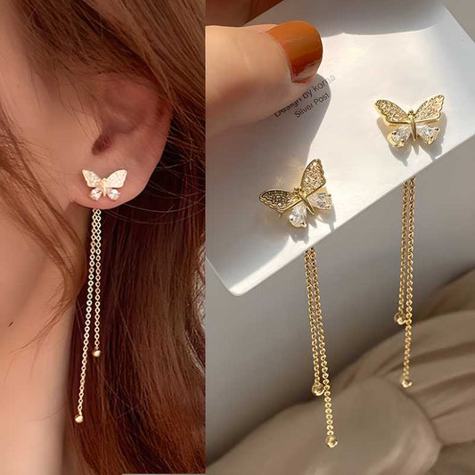 Tassel Butterfly Drop Earrings