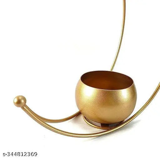 Metal Flower Vase with Gold Finish