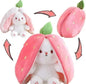 Adorable Strawberry Rabbit Plushie, Cute Bunny Soft Toy