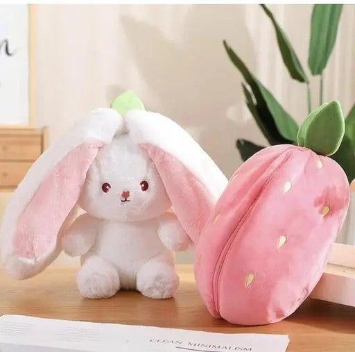 Adorable Strawberry Rabbit Plushie, Cute Bunny Soft Toy