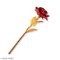 Artificial Red Rose with Love Stand Gold Plated Leaf